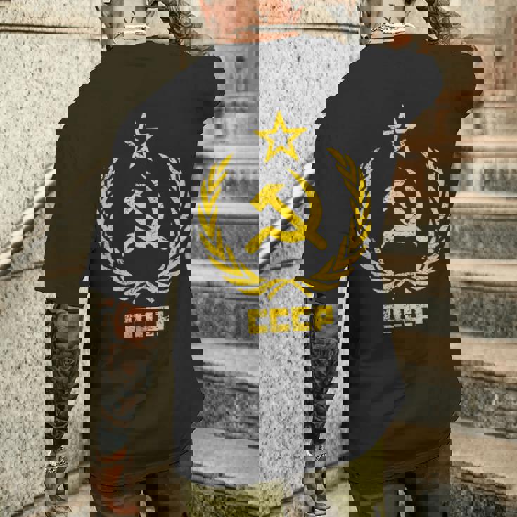 鎌と槌の星cccpソビエト連邦 メンズTシャツ バックプリント 彼への贈り物