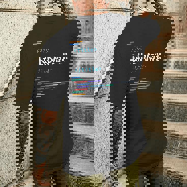 開発者 Hello World メンズTシャツ バックプリント 彼への贈り物