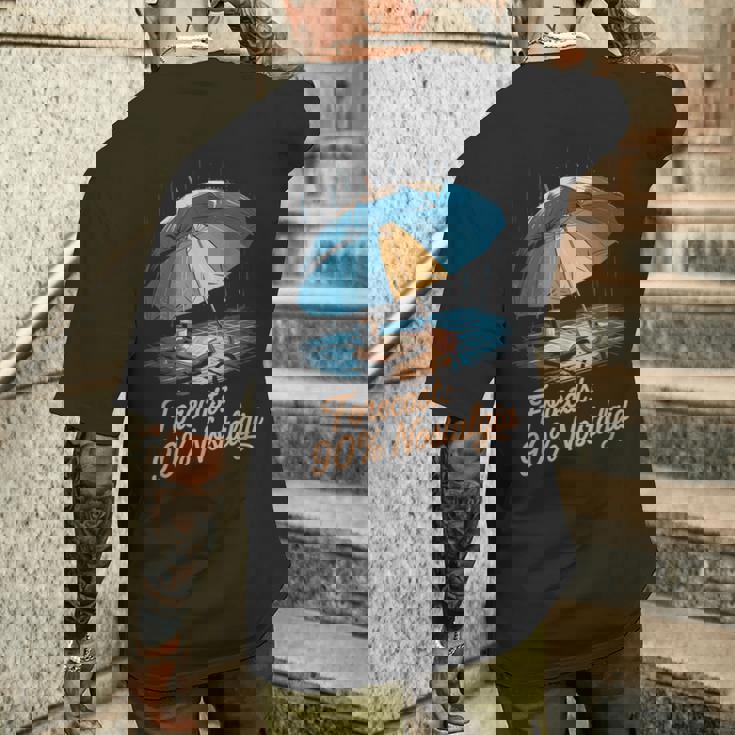 雨の日のノスタルジア 心地よい美学 傘と気分 メンズTシャツ バックプリント 彼への贈り物