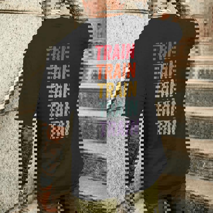 電車 メンズTシャツ バックプリント 彼への贈り物