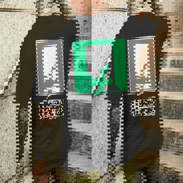 非常識（パロディ 非常口）イラスト【変なtシャツ屋さん】 面白い デザイン メンズTシャツ バックプリント 彼への贈り物