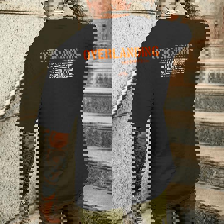 面白い オーバーランディング オフロード キャンプ メンズTシャツ バックプリント 彼への贈り物