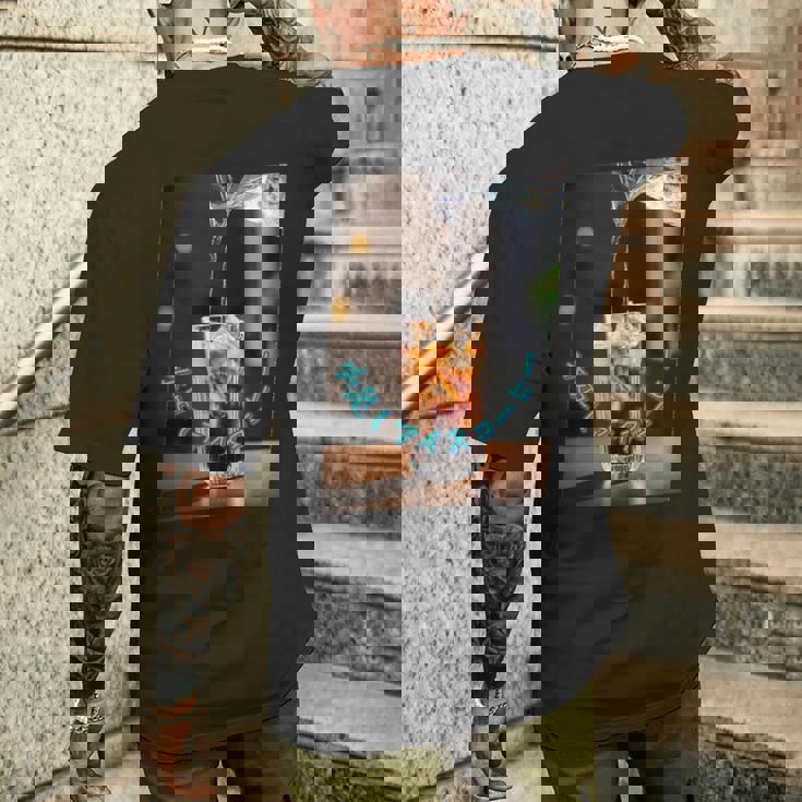 おもしろ 面白い コーヒー アイスコーヒー おもしろい 水 氷 グラス メンズTシャツ バックプリント 彼への贈り物