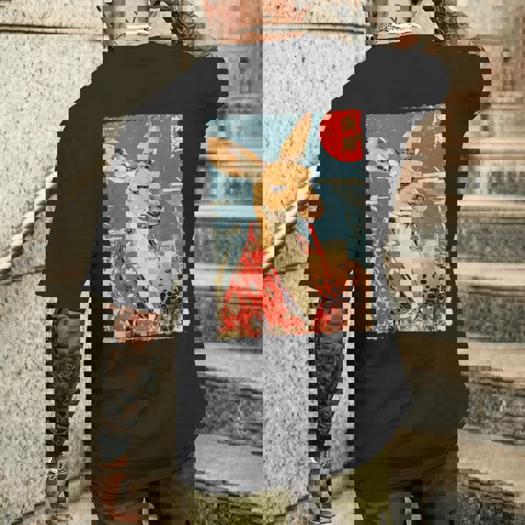 面白い バブル ボバ ティー かわいい 日本人 かわいい アニメ カンガルー。 メンズTシャツ バックプリント 彼への贈り物