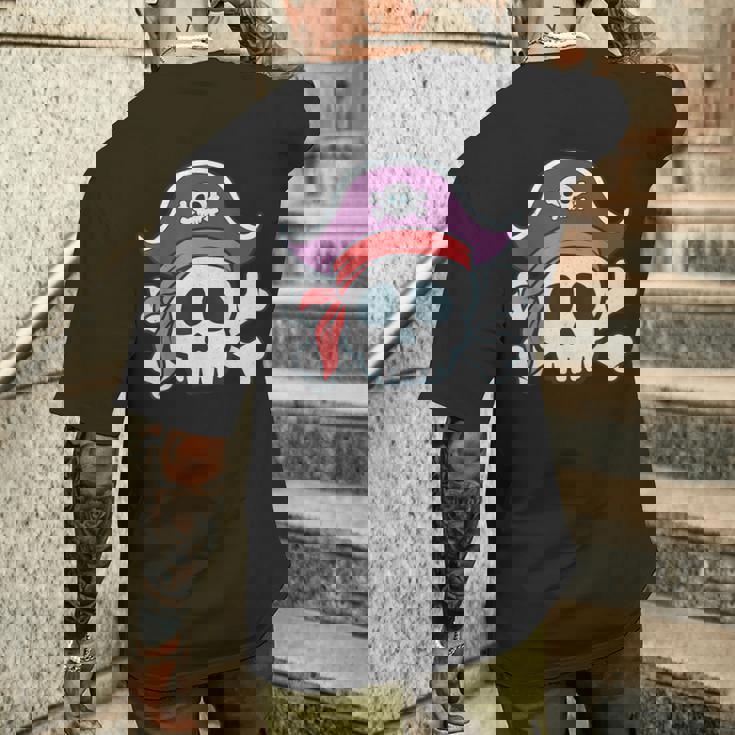 面白い 海賊 漫画 スカル ハロウィン メンズTシャツ バックプリント 彼への贈り物