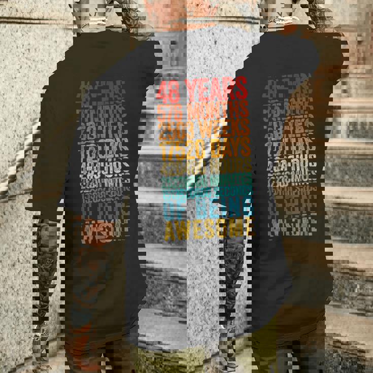 面白い48歳の誕生日シャツ オールドメーター 面白い48歳ギフト メンズTシャツ バックプリント 彼への贈り物