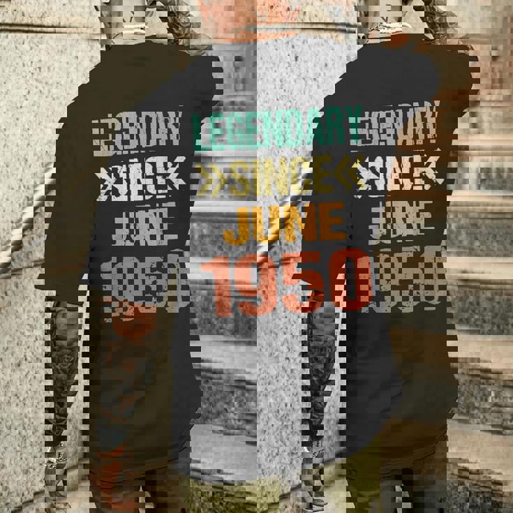 面白い75歳の誕生日 6月生まれの伝説 1950年6月以来 メンズTシャツ バックプリント 彼への贈り物