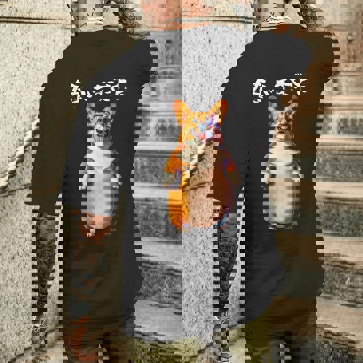 面白いtシャツ コーギー 犬 わがままボディ イヌ メンズ 犬好き グッズ おもしろ 面白い 服 ネタ メンズTシャツ バックプリント 彼への贈り物