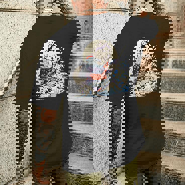 面白いtシャツ シベリアンハスキー 浮世絵 イヌ わんこ メンズ 犬好き グッズ おもしろ 面白い 服 ネタ メンズTシャツ バックプリント 彼への贈り物