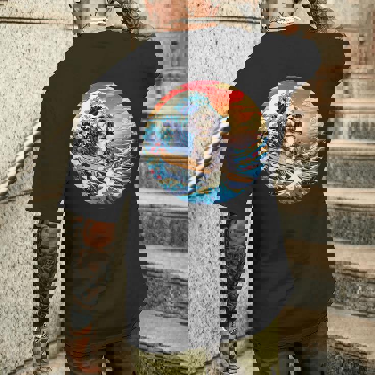 面白いtシャツ シーズー 犬 イヌ メンズ 犬好き グッズ かわいい おもしろ 面白い 服 ネタ サーフィン メンズTシャツ バックプリント 彼への贈り物