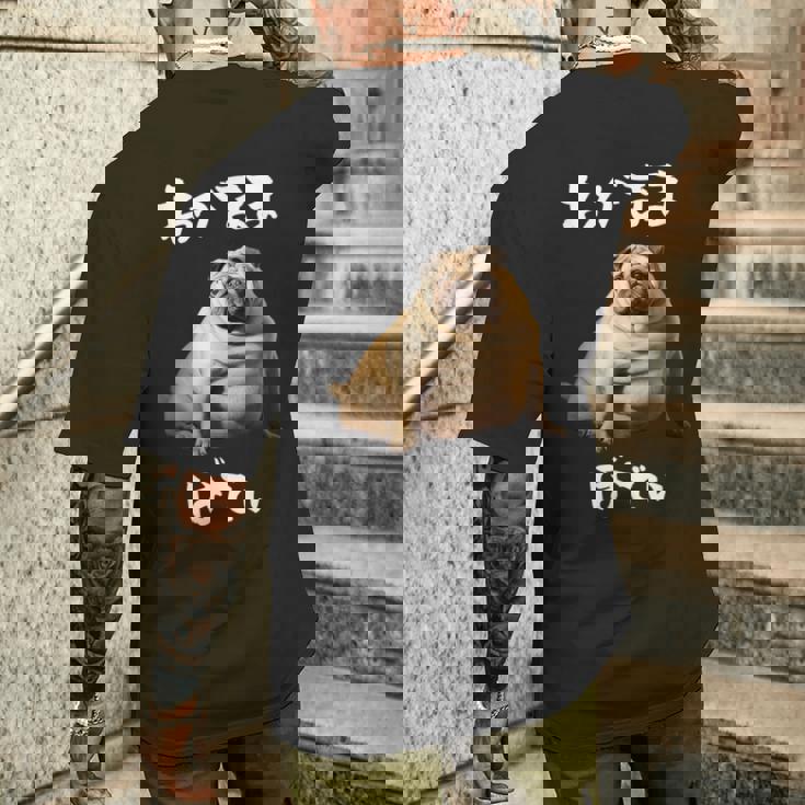 面白いtシャツ パグ わがままボディ イヌ 犬 わんこ メンズ 犬好き グッズ おもしろ 面白い 服 ネタ メンズTシャツ バックプリント 彼への贈り物