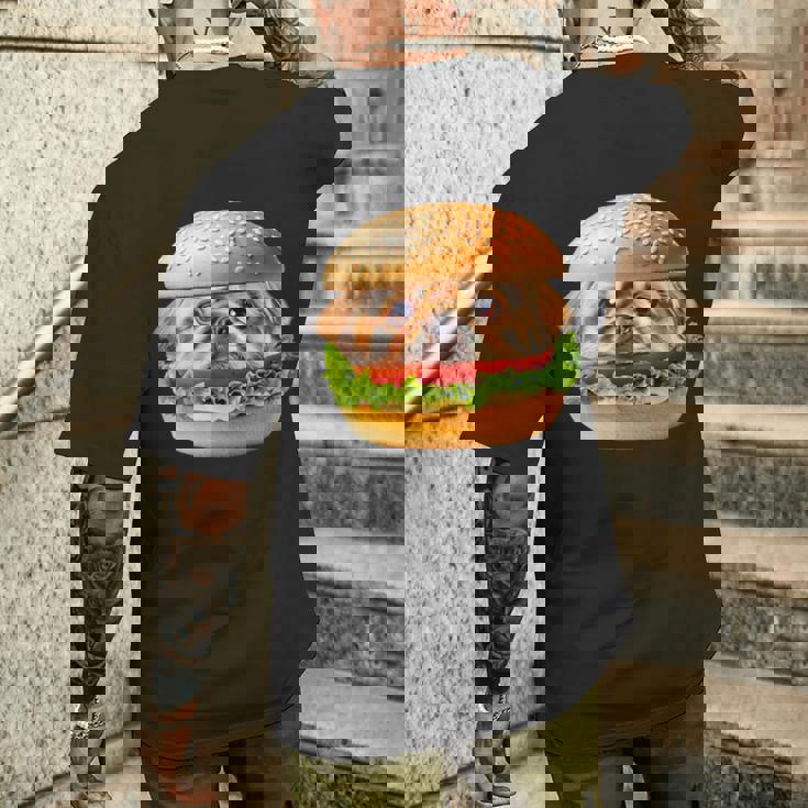 面白いtシャツ ペキニーズ 犬 イヌ ハンバーガー メンズ グッズ かわいい おもしろ 面白い 服 ネタ メンズTシャツ バックプリント 彼への贈り物