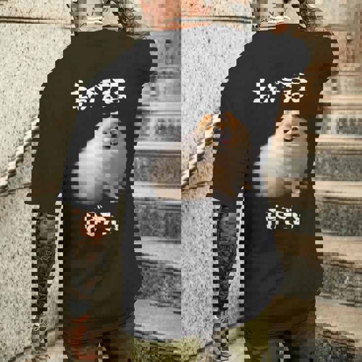 面白いtシャツ ポメラニアン わがままボディ イヌ 犬 メンズ 犬好き グッズ おもしろ 面白い 服 ネタ メンズTシャツ バックプリント 彼への贈り物