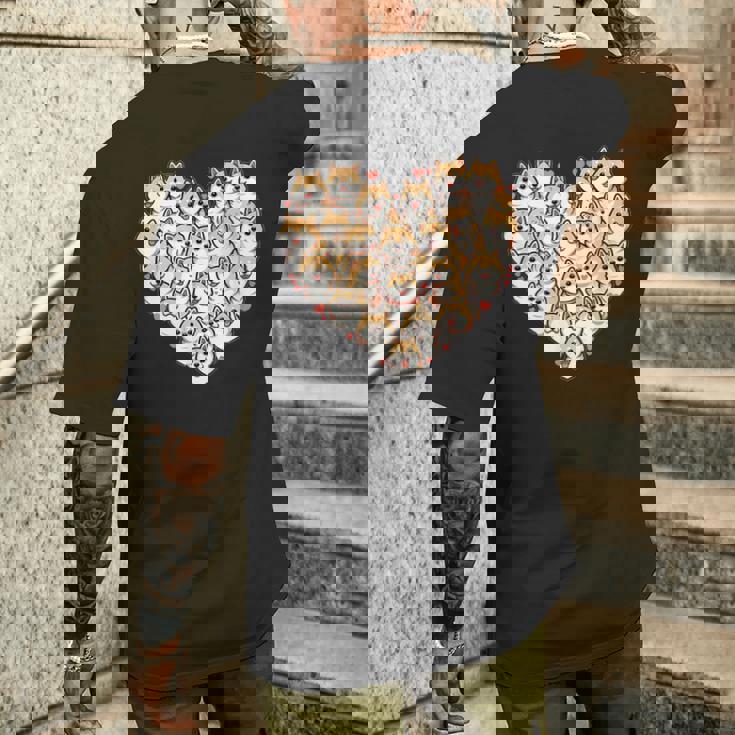 面白いtシャツ 柴犬 ハート イヌ わんこ メンズ 犬好き グッズ かわいい おもしろ 面白い 服 ネタ メンズTシャツ バックプリント 彼への贈り物