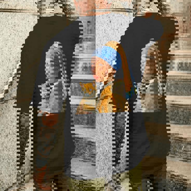 面白いtシャツ 柴犬 フェルメール わんこ メンズ 犬好き グッズ かわいい おもしろ 面白い 服 ネタ メンズTシャツ バックプリント 彼への贈り物