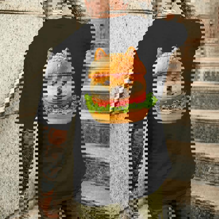 面白いtシャツ 柴犬 犬 イヌ ハンバーガー メンズ 犬好き グッズ かわいい おもしろ 面白い 服 ネタ メンズTシャツ バックプリント 彼への贈り物