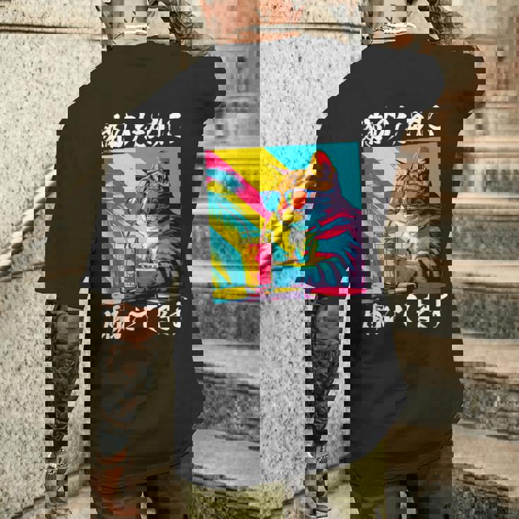 面白いtシャツ 猫 ネコ メンズ 猫好き グッズ おもしろ 面白い 服 ネタ にゃんこ 猫の下僕 メンズTシャツ バックプリント 彼への贈り物