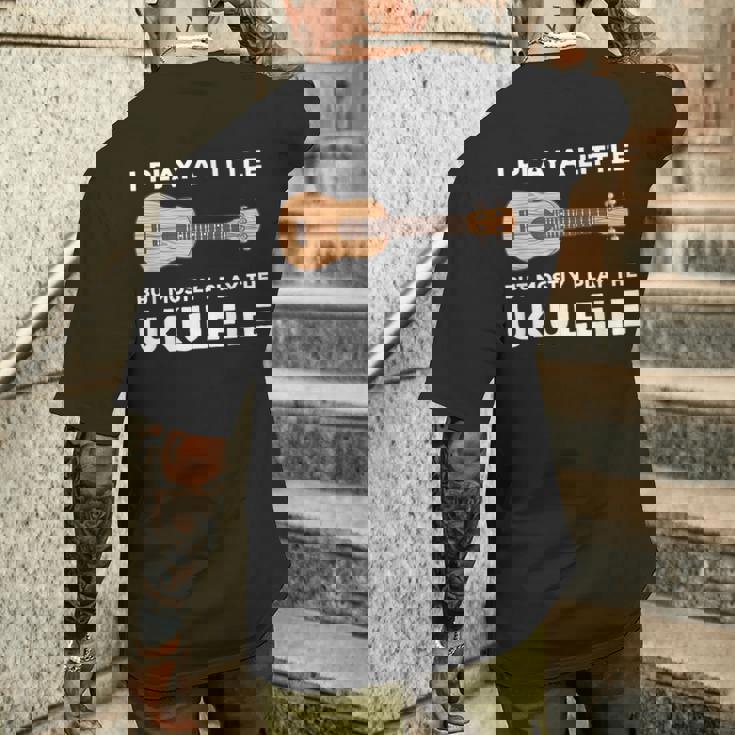 面白いウクレレ服ギターワードプレイ メンズTシャツ バックプリント 彼への贈り物