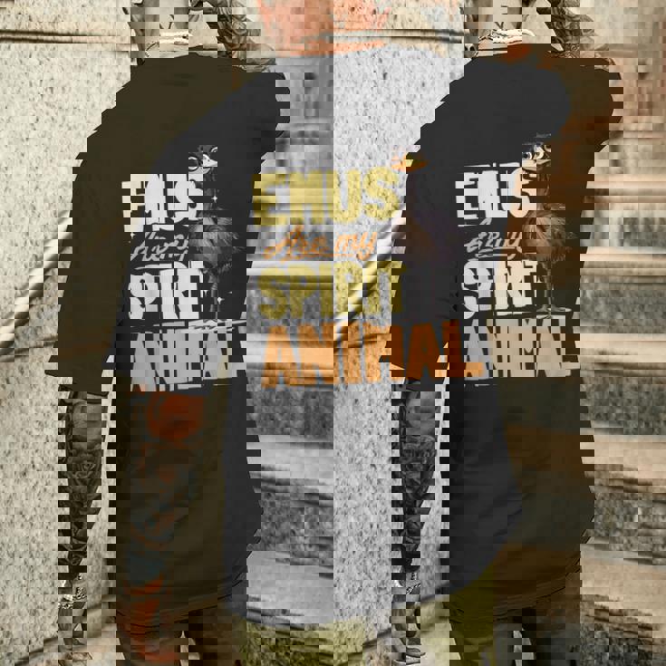 面白いエミューアニマルemus Are Mypiritアニマル。 メンズTシャツ バックプリント 彼への贈り物