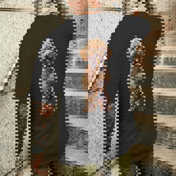 面白いオーケストラ サクソフォン ミュージシャン 落書き 犬 サックス メンズTシャツ バックプリント 彼への贈り物