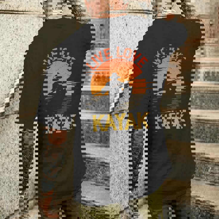 面白いカヤック愛好家 カヤックライブ ラブカヤック メンズTシャツ バックプリント 彼への贈り物