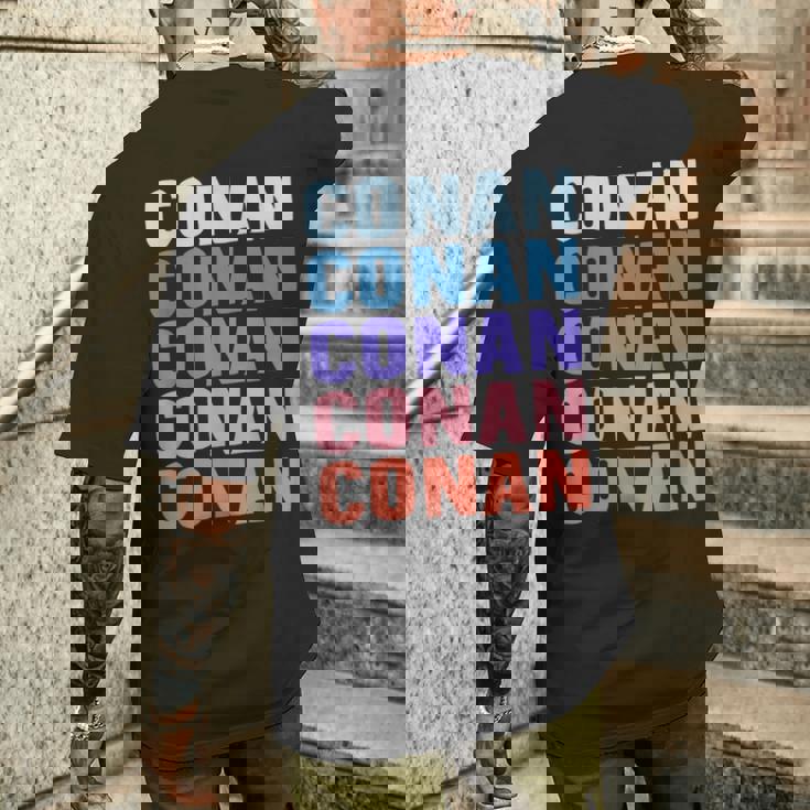 面白いギフト名 コナン 名入れ名 メンズTシャツ バックプリント 彼への贈り物