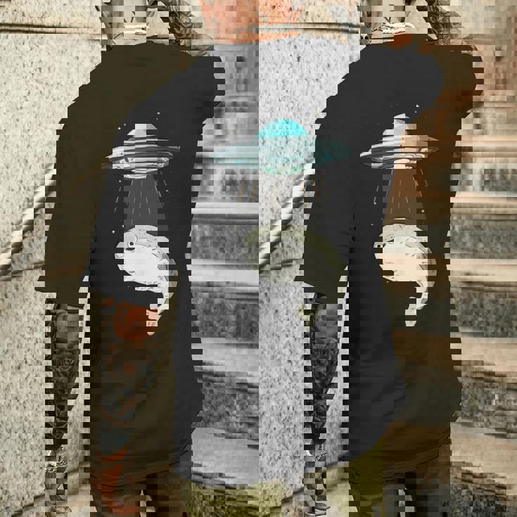 面白いサカバンバスピス フィッシュミーム Ufo アブダクション メンズTシャツ バックプリント 彼への贈り物