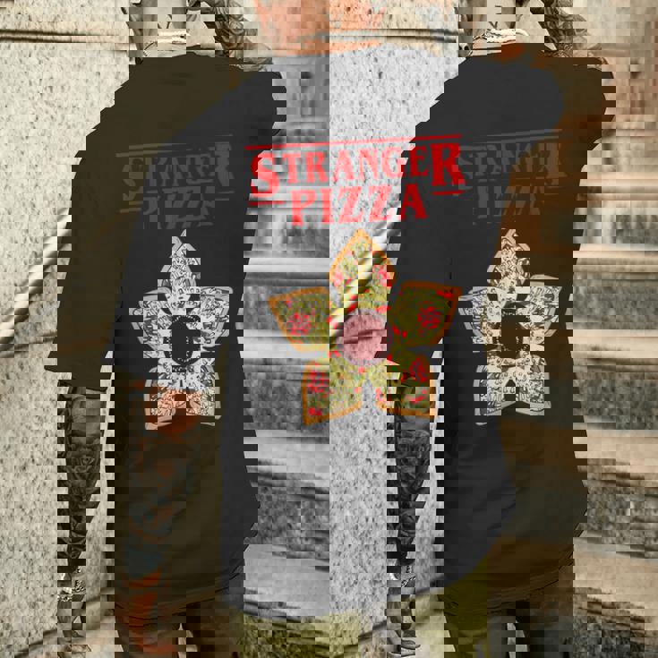面白いストレンジャー・ピザ・シングス メンズTシャツ バックプリント 彼への贈り物