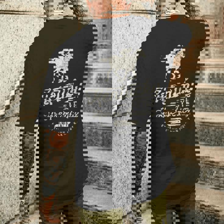 面白いダービーデー、ケンタッキースタイルの競馬 メンズTシャツ バックプリント 彼への贈り物