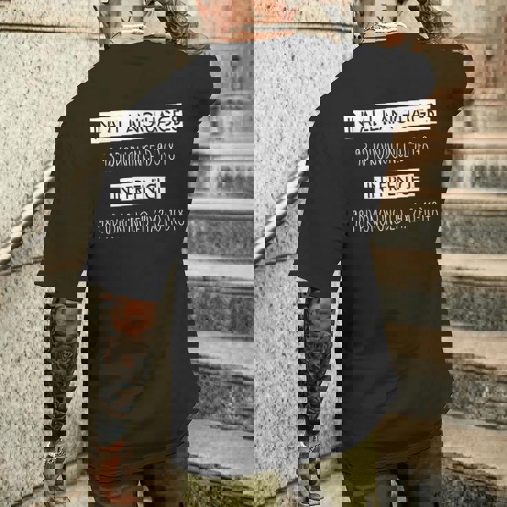 面白いフランス語 数字の発音 フランス語を学ぶギフト メンズTシャツ バックプリント 彼への贈り物