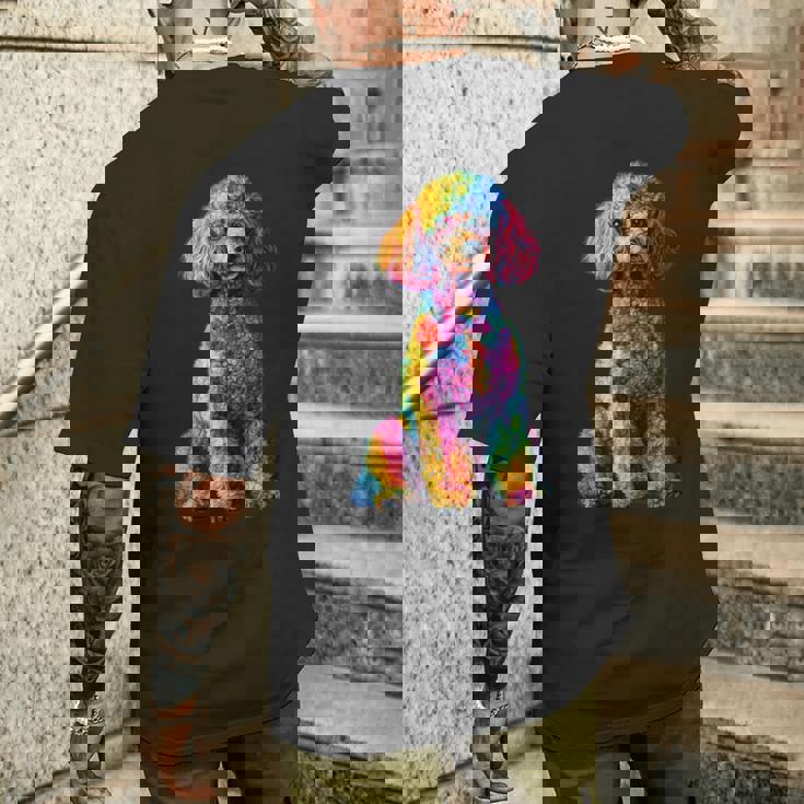 面白いプードル犬 動物愛好家 犬の飼い主 プードル犬 Poodle Animal Lover Dog Owner メンズTシャツ バックプリント 彼への贈り物