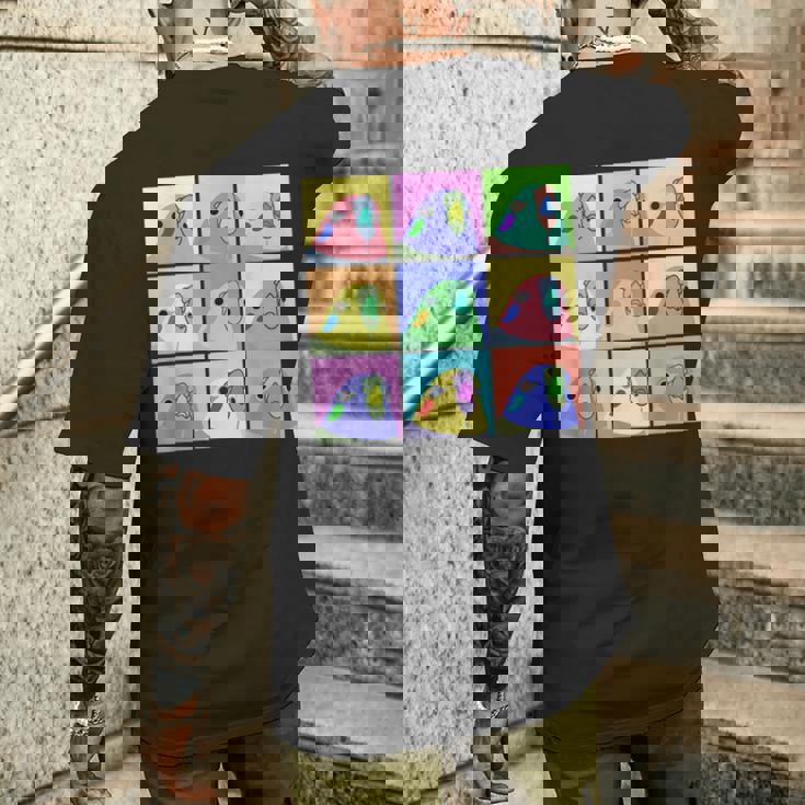 面白いポップアート オカメインコ かわいい鳥 オウム メンズTシャツ バックプリント 彼への贈り物