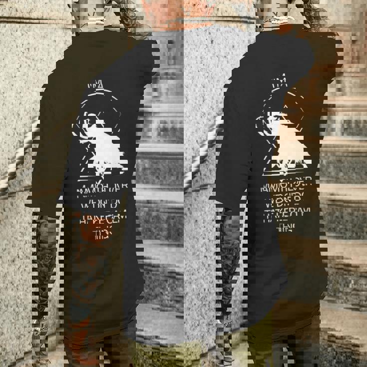 面白いマムート石器時代の氷河期デザイン 先史時代のデザイン 長袖tシャツ メンズTシャツ バックプリント 彼への贈り物