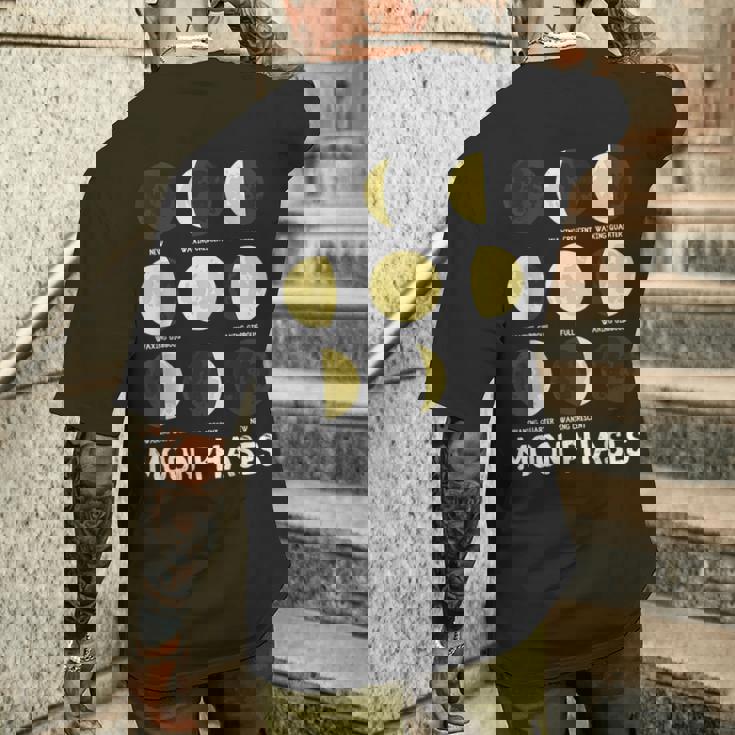 面白いムーンアート メンズ レディース キッズ ムーンフェイズ 宇宙科学 メンズTシャツ バックプリント 彼への贈り物