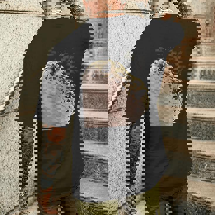 面白い好奇心が強い爬虫類ヒョウモントカゲモドキ メンズTシャツ バックプリント 彼への贈り物