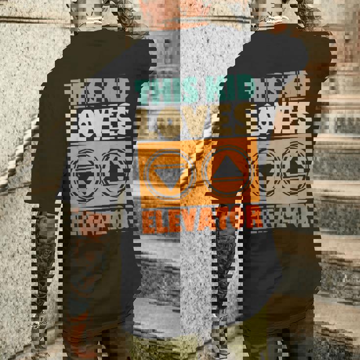 面白い引用エレベーター This Kid Loves Elevator Elevator Loves Elevator メンズTシャツ バックプリント 彼への贈り物