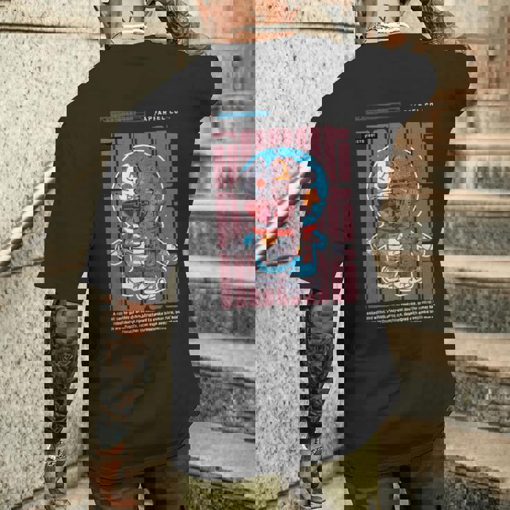 面白い日本のアニメスタイルアート ビンテージアニメ ロボットアートアニメ メンズTシャツ バックプリント 彼への贈り物