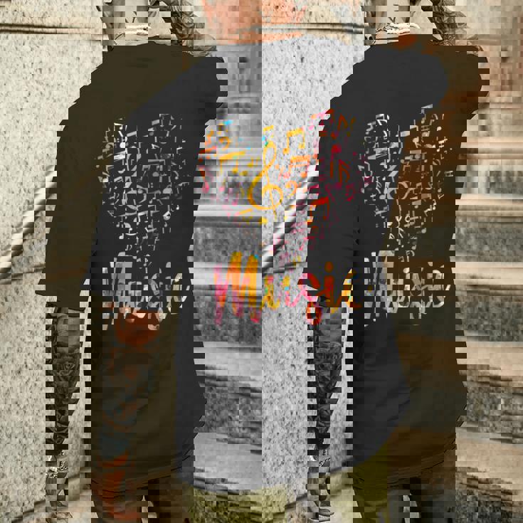 音楽家ギフト 楽器 音符 ト音記号 メンズTシャツ バックプリント 彼への贈り物