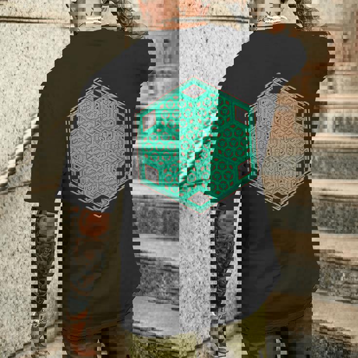 音楽祭 サイケデリックパターン テクノ トランス レイブ ゴア メンズTシャツ バックプリント 彼への贈り物