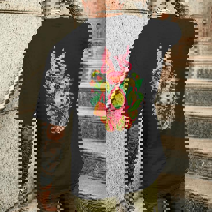 食虫植物 ネイチャーアート 食虫植物 サラセニア メンズTシャツ バックプリント 彼への贈り物