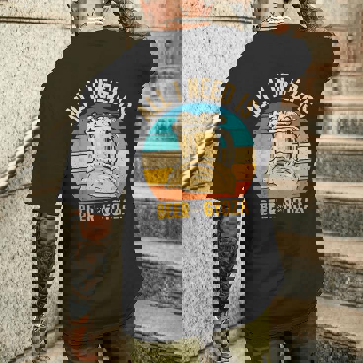 餃子 中華料理 アジアン中華鍋料理 食通 メンズTシャツ バックプリント 彼への贈り物