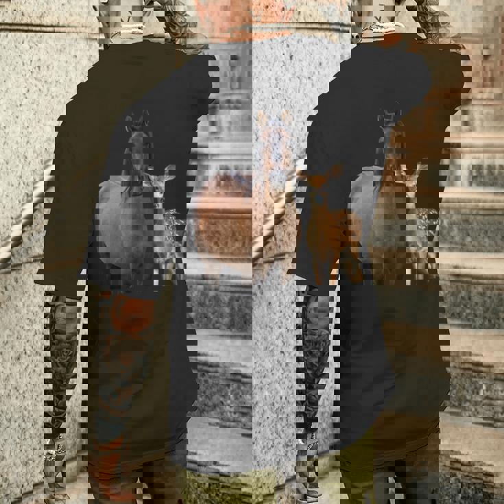 馬 鹿 面白いtシャツ バカ メンズ おもしろ 面白い 服 オリジナル おもしろグッズ ネタ 動物 ウマ シカ メンズTシャツ バックプリント 彼への贈り物