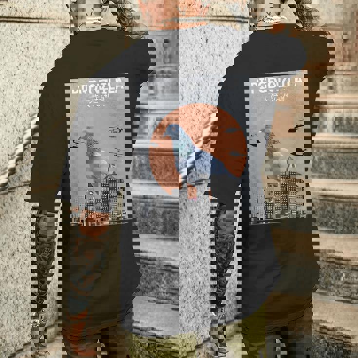 鳩 ハト おもしろ 鳥 動物 鳩 恋人 メンズTシャツ バックプリント 彼への贈り物