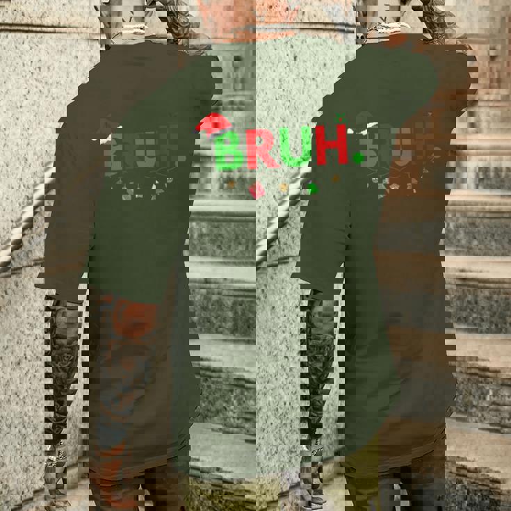 Bruh Meme aying Bro Greeting Ns Boys Christmas メンズTシャツ バックプリント 彼への贈り物
