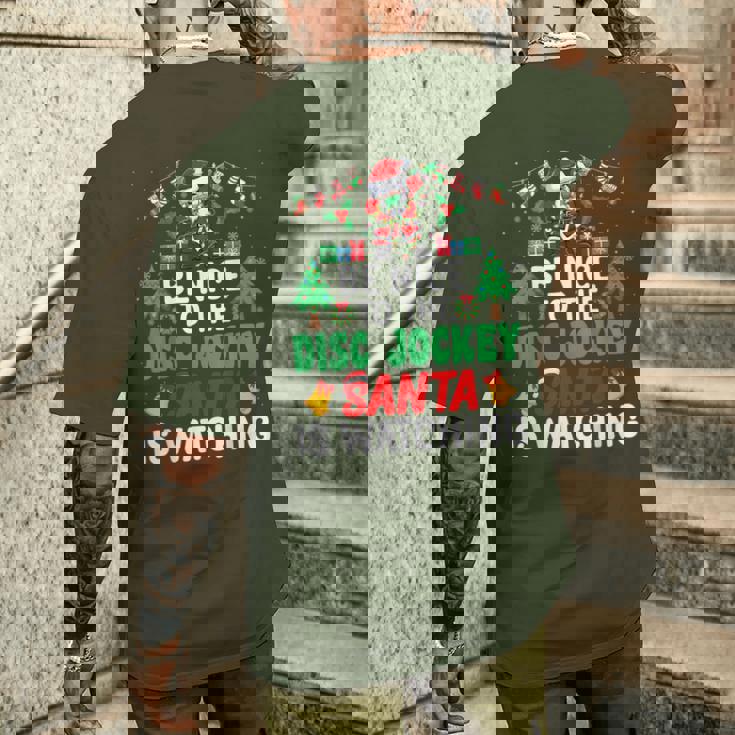 Be Nice To The Disc Jockeyanta Dj Disc Jockey Christmas メンズTシャツ バックプリント 彼への贈り物