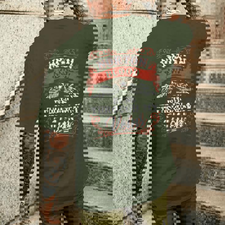 Norton Blood Run Through Myeins Family Christmas メンズTシャツ バックプリント 彼への贈り物