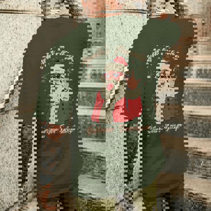 Santa's Favorite ソフトウェア開発者 面白いクリスマスサンタ メンズTシャツ バックプリント 彼への贈り物