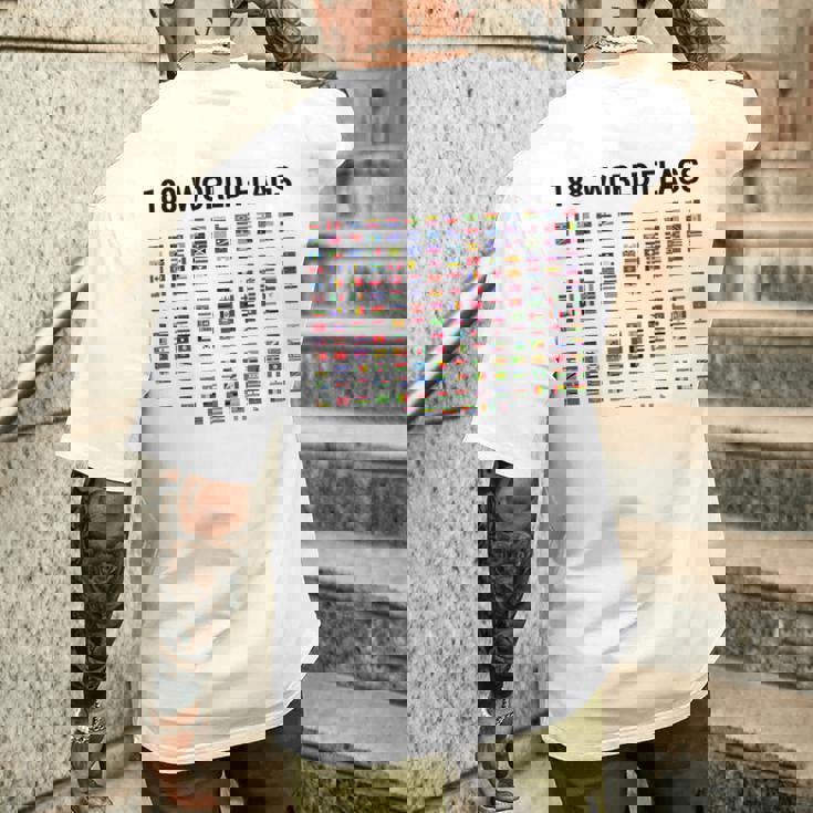 188 世界の国旗 世界の国旗 世界地図 メンズTシャツ バックプリント 彼への贈り物