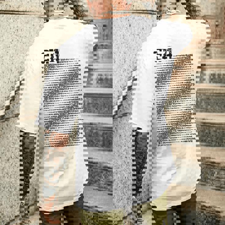 314 円周率の日 数学 非合理数 円周率 メンズTシャツ バックプリント 彼への贈り物