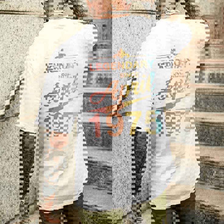 50Th Birthday 1975年4月生まれ 50歳 ヴィンテージ 長袖tシャツ メンズTシャツ バックプリント 彼への贈り物